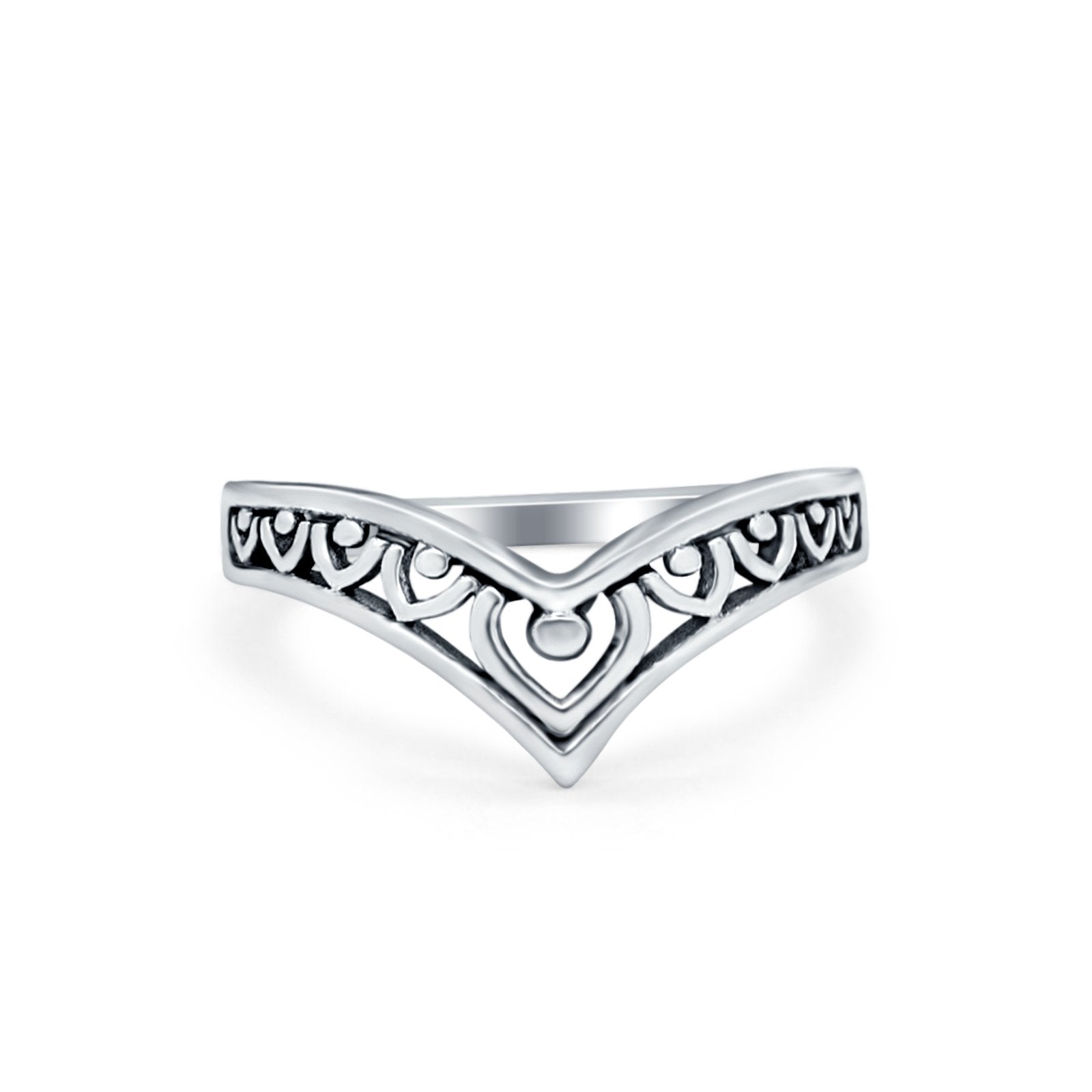  V Design Filigree Ring