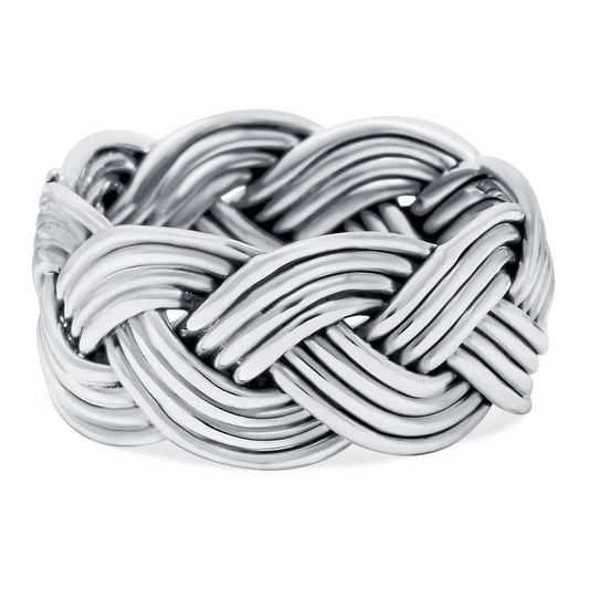 Celtic Braided Ring Oxidized Band (10mm)