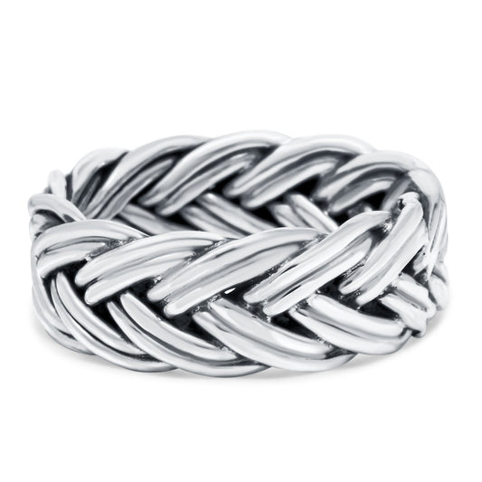 Celtic Braided Ring Oxidized Band (8mm)