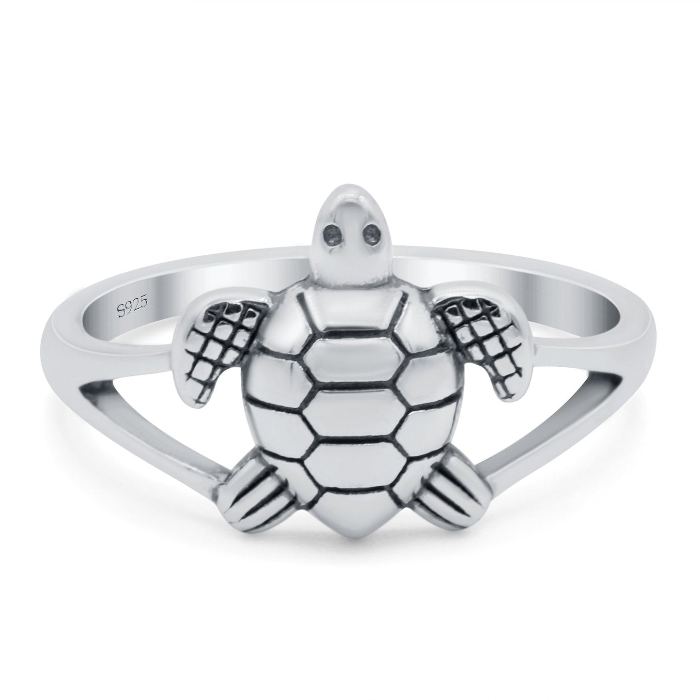 Turtle Oxidized Band Thumb Ring (11.5mm)