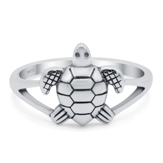 Turtle Oxidized Band Thumb Ring (11.5mm)