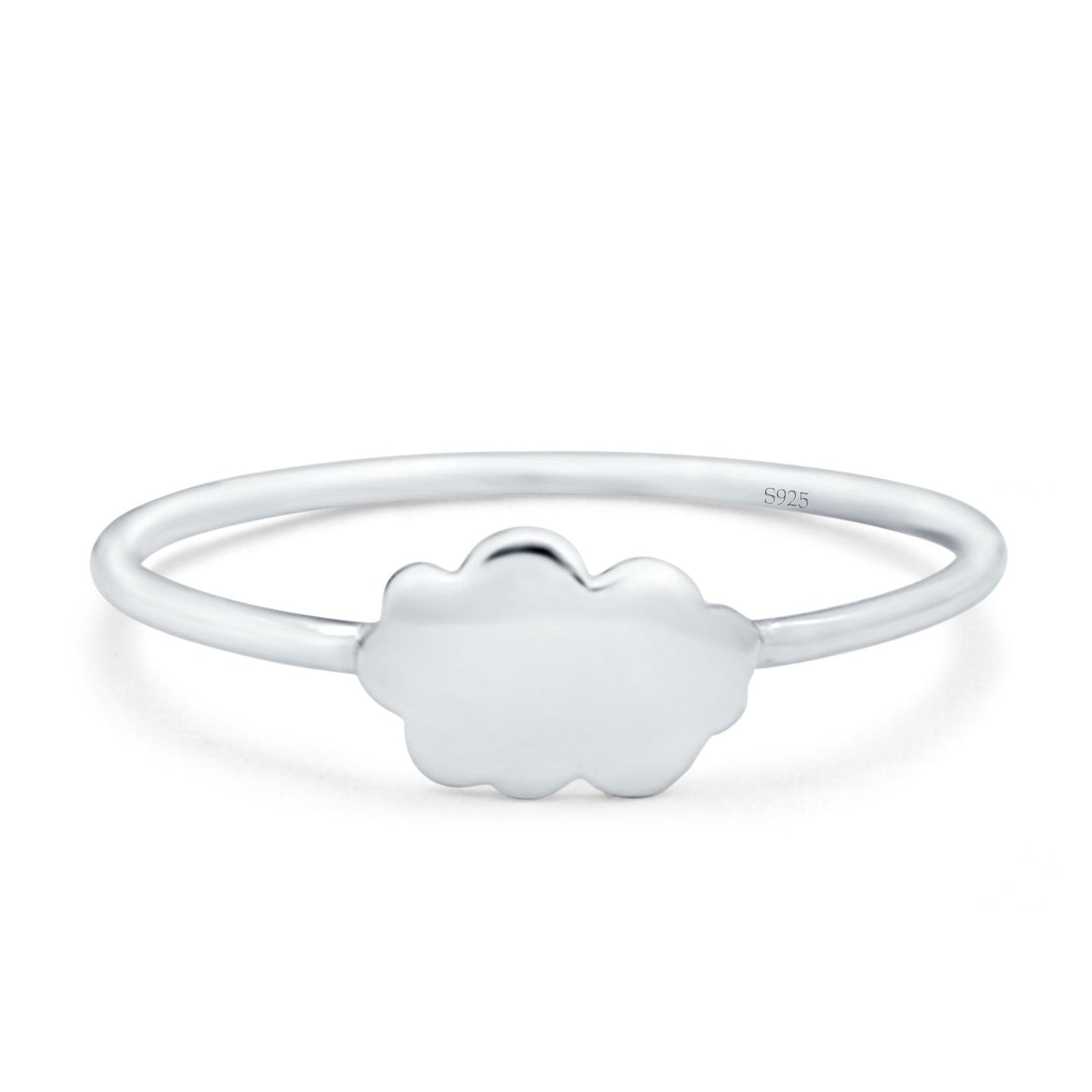 Simple Plain Petite Dainty Cloud Ring Band (6mm)