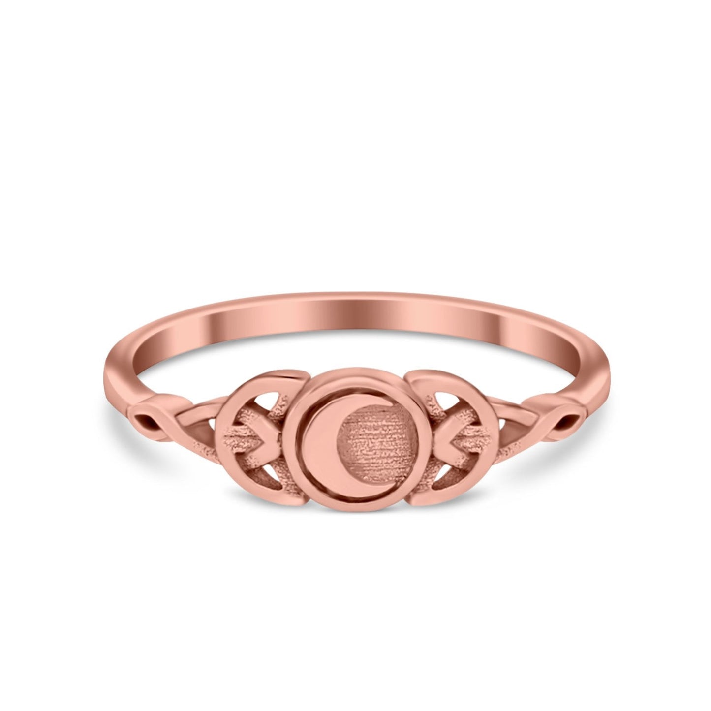 Petite Dainty Celtic Crescent Moon Band