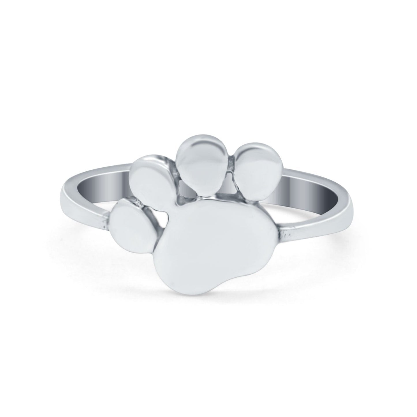 Dainty Paw Print Round Ring