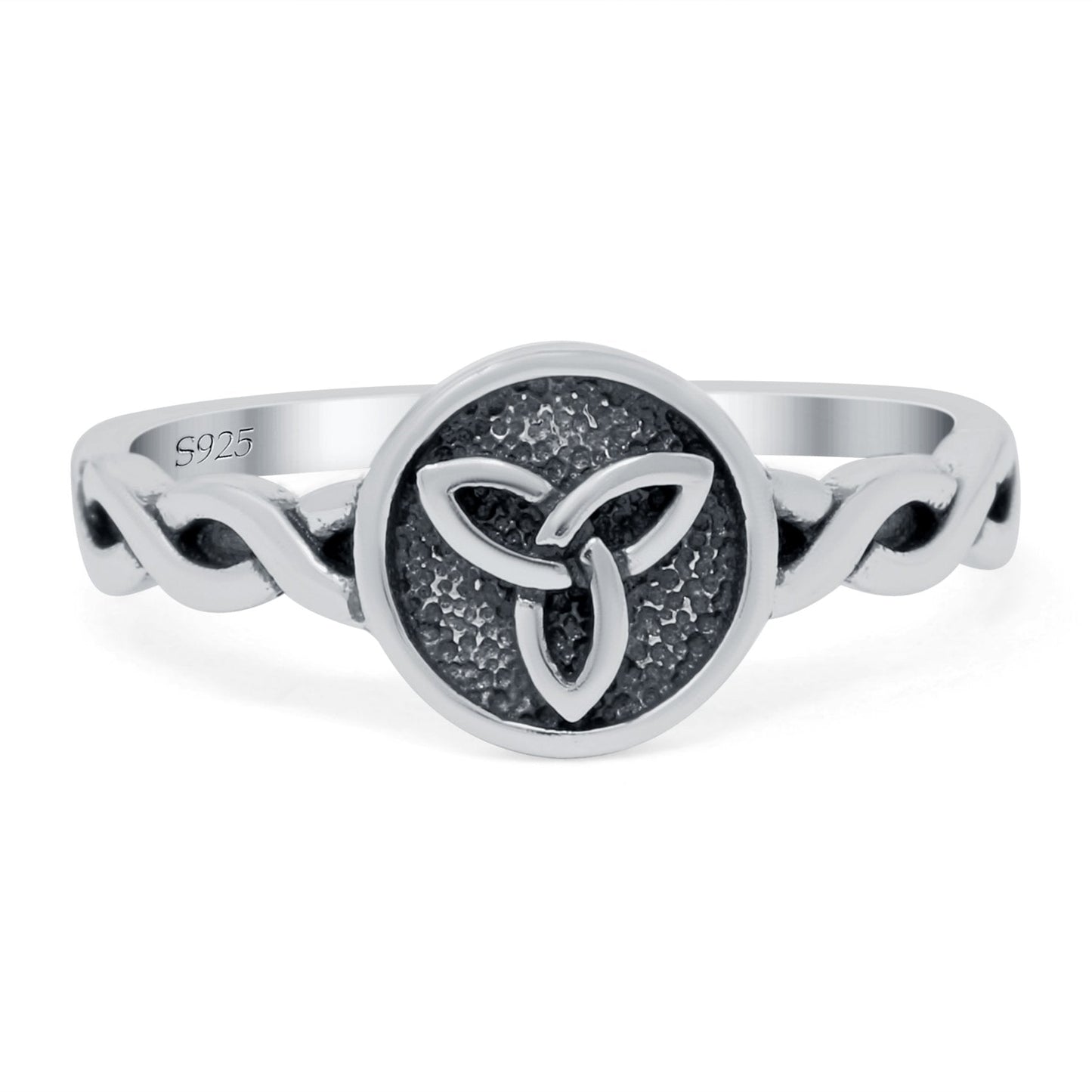 Triquetra Band Oxidized Ring  (9mm)