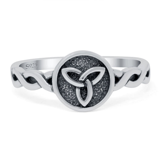 Triquetra Band Oxidized Ring  (9mm)