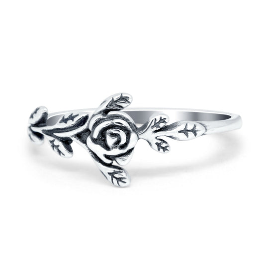 Sideways Leaf Rose Ring