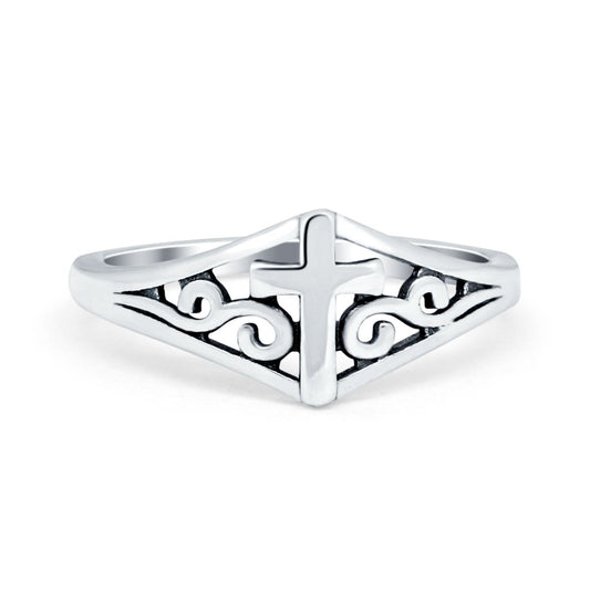 Filigree Cross Ring