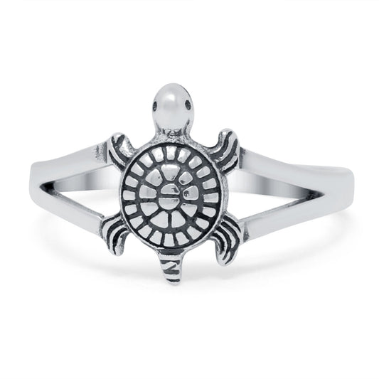 Turtle Band Oxidized Ring (12mm)