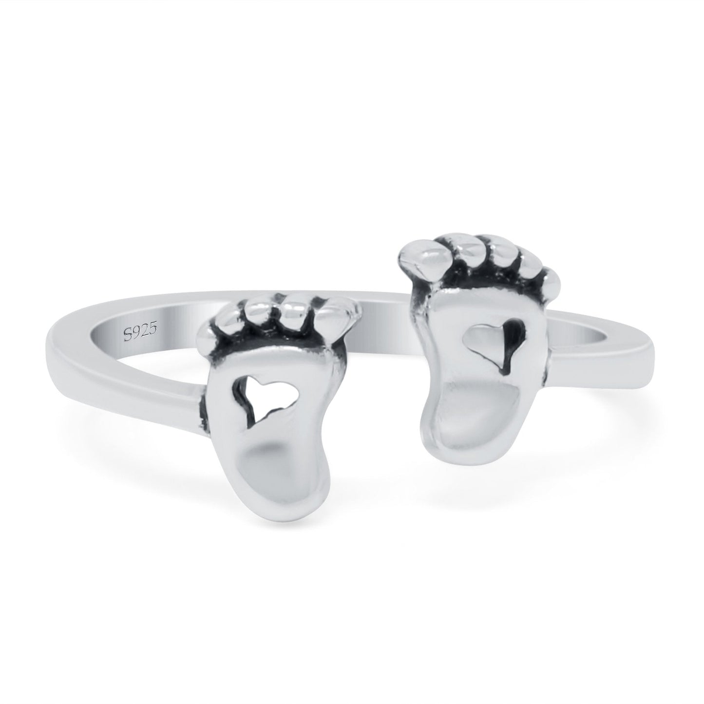 Baby Feet Band Oxidized Thumb Ring