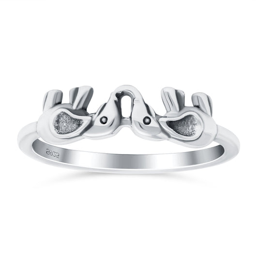 Elephants Band Oxidized Thumb Ring (5mm)