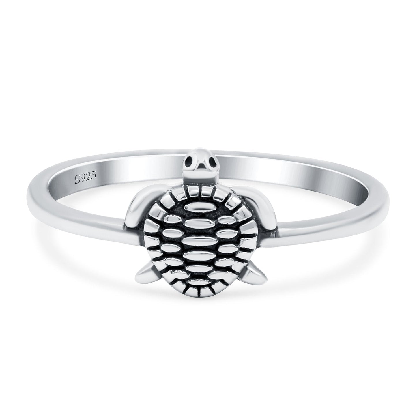 Turtle Band Oxidized Thumb Ring (8mm)