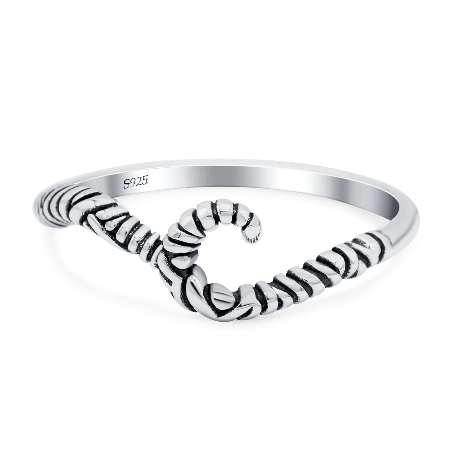 Silver Band Oxidized Knot Thumb Ring (6.5mm)