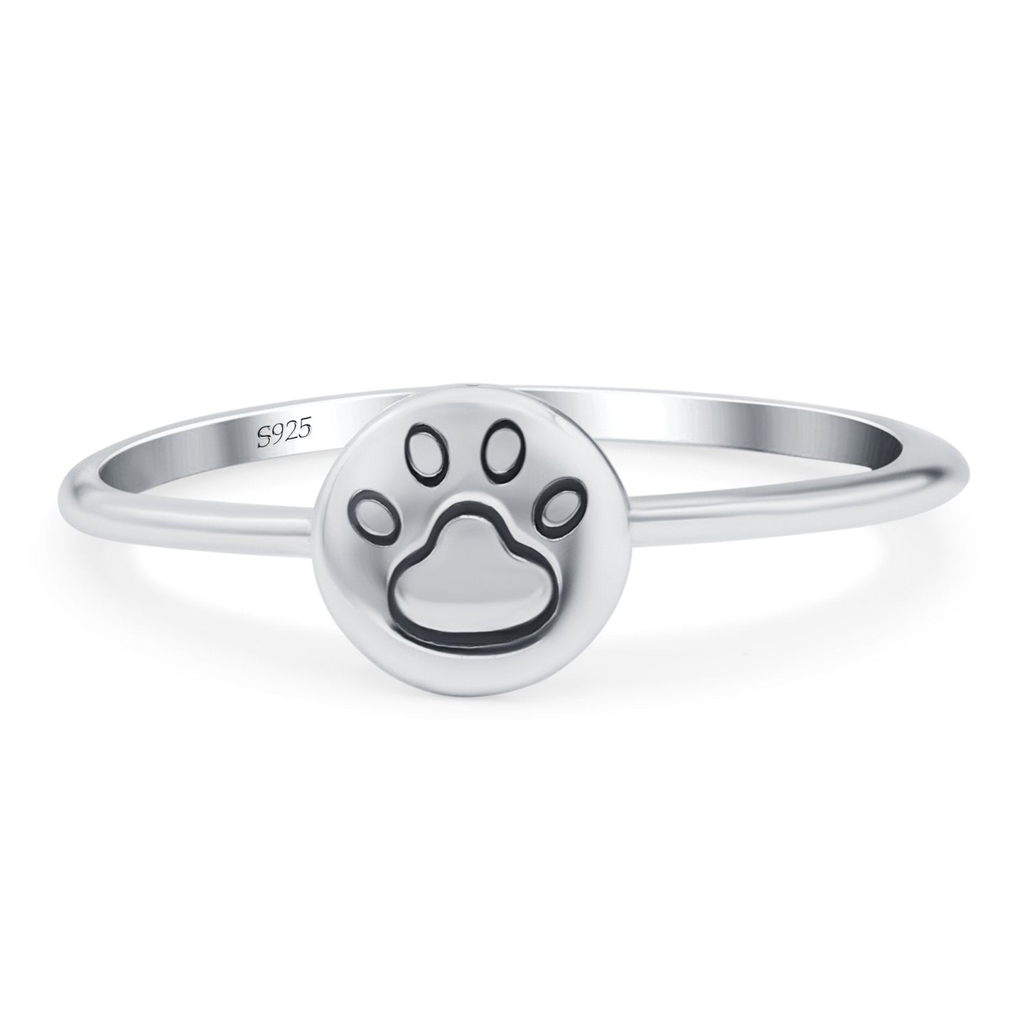 Little Paw Oxidized Band Thumb Ring (7mm)