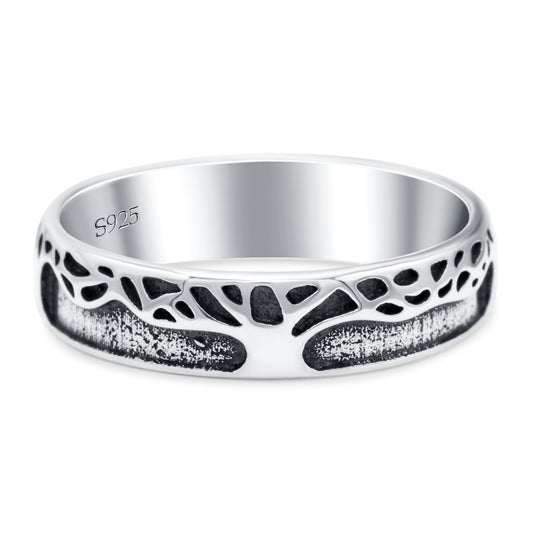 Growing Tree Oxidized Band Thumb Ring (5mm)