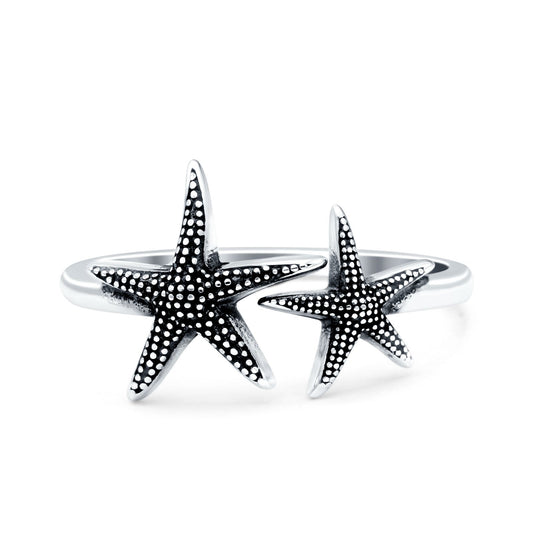 Starfish Oxidized Band Thumb Ring (11.5mm)