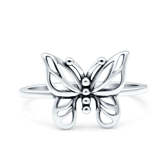 Butterfly Oxidized Band Thumb Ring (11.7mm)