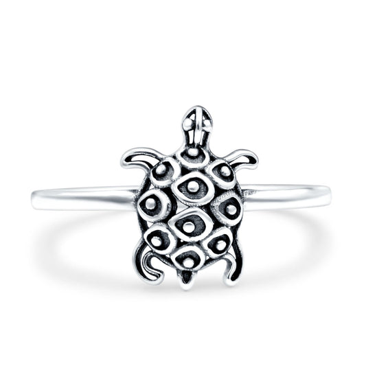 Turtle Oxidized Band Thumb Ring (12mm)