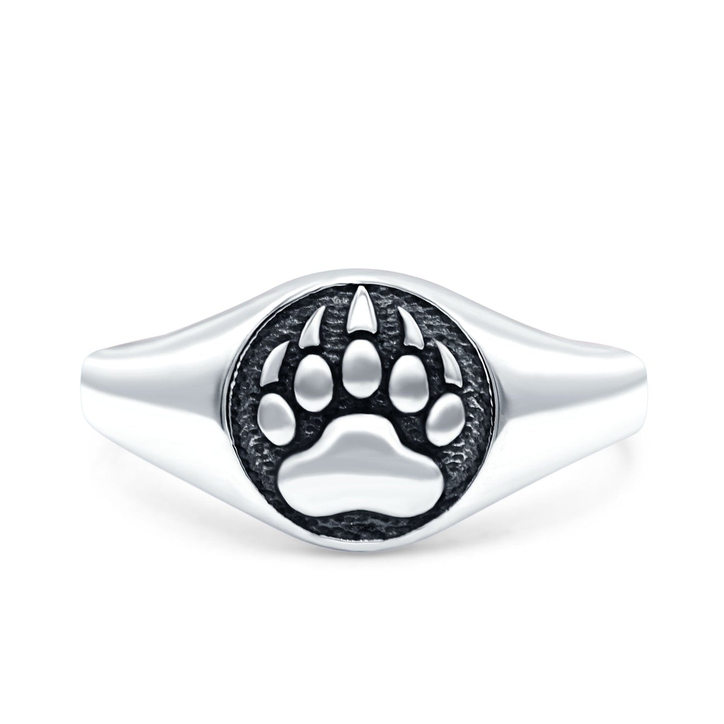 Bear Paw Oxidized Band Thumb Ring (9.6mm)