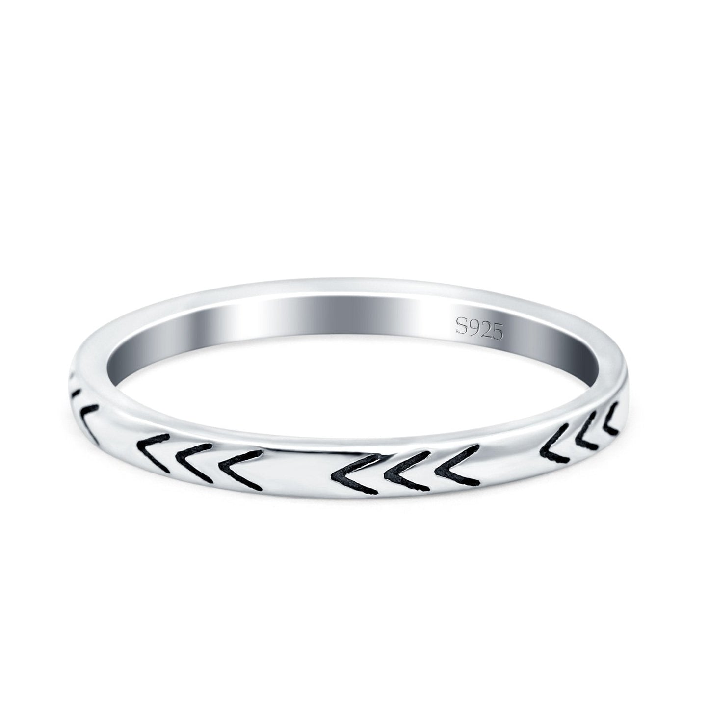 Arrows Ring Oxidized Band Thumb Ring (2mm)