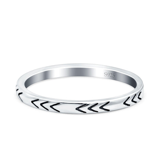 Arrows Ring Oxidized Band Thumb Ring (2mm)