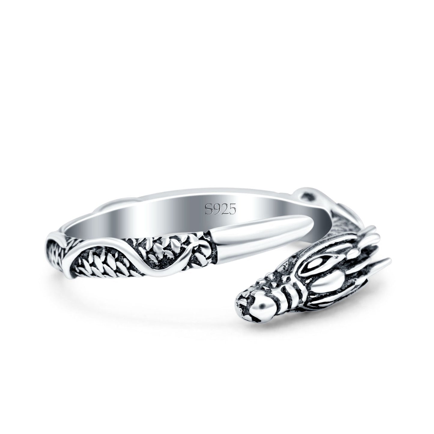 Dragon Oxidized Band Thumb Ring (7.3mm)