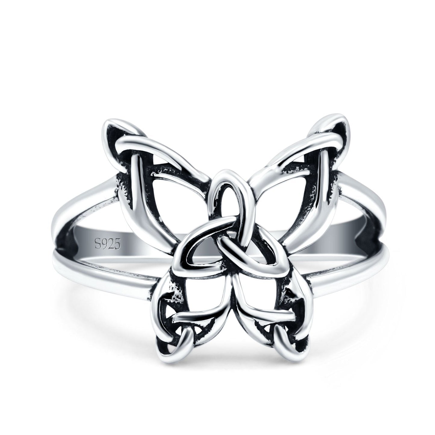 Celtic Butterfly Oxidized Band Thumb Ring (13.5mm)