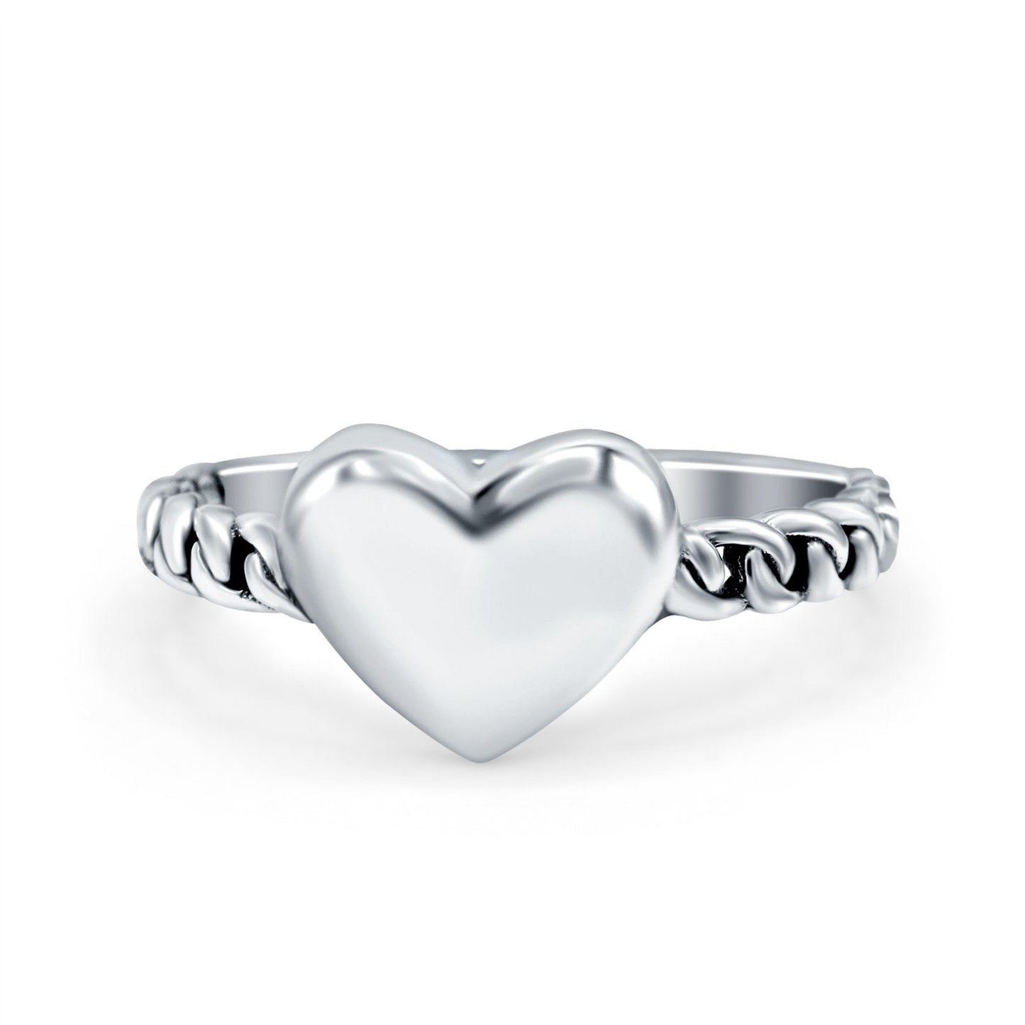 Heart Band Ring Oxidized (8.5mm)