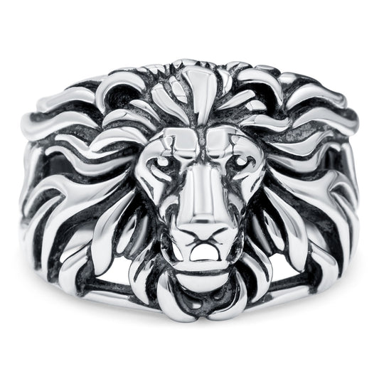 Lion Head Ring Oxidized Band (16.5mm)