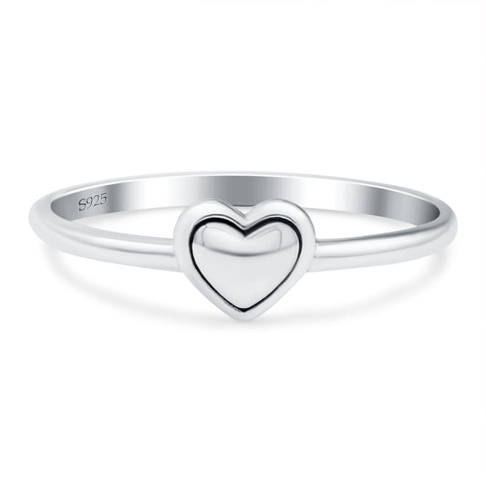 Heart Oxidized Band Thumb Ring (6mm)