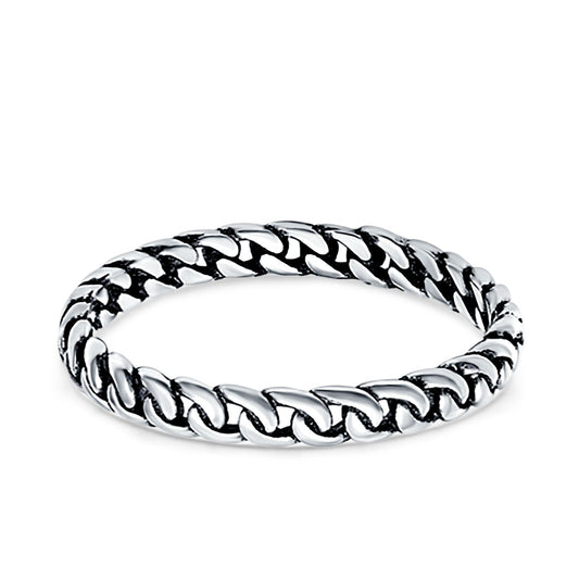 Chain Oxidized Band Thumb Ring (2.5mm)