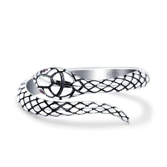 Snake Oxidized Band Thumb Ring (10mm)