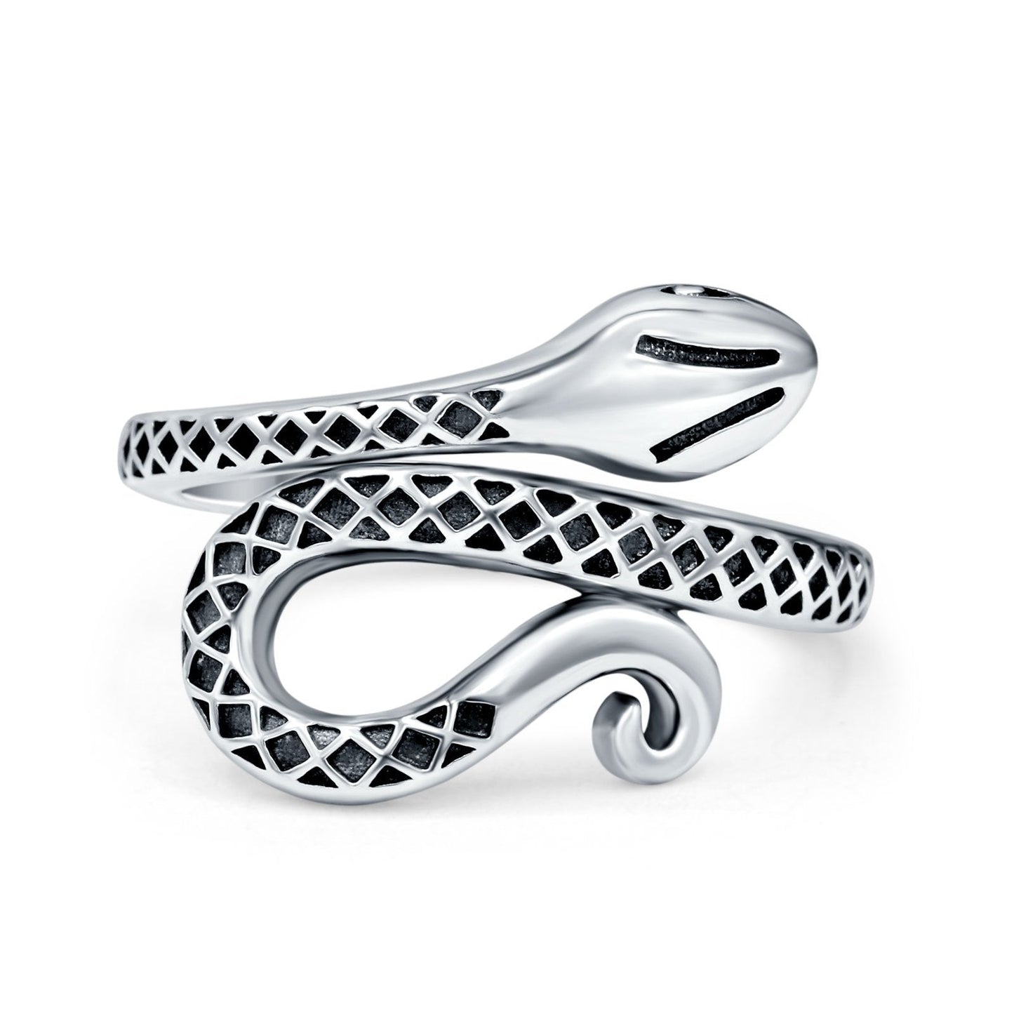 Snake Oxidized Band Thumb Ring (18mm)