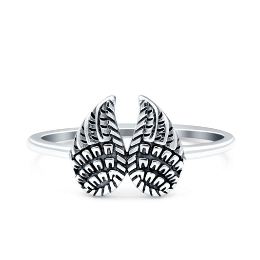 Wings Oxidized Band Thumb Ring (9.4mm)