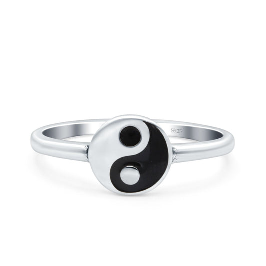 Yin Yang Ring Oxidized Band Thumb Ring (8mm)