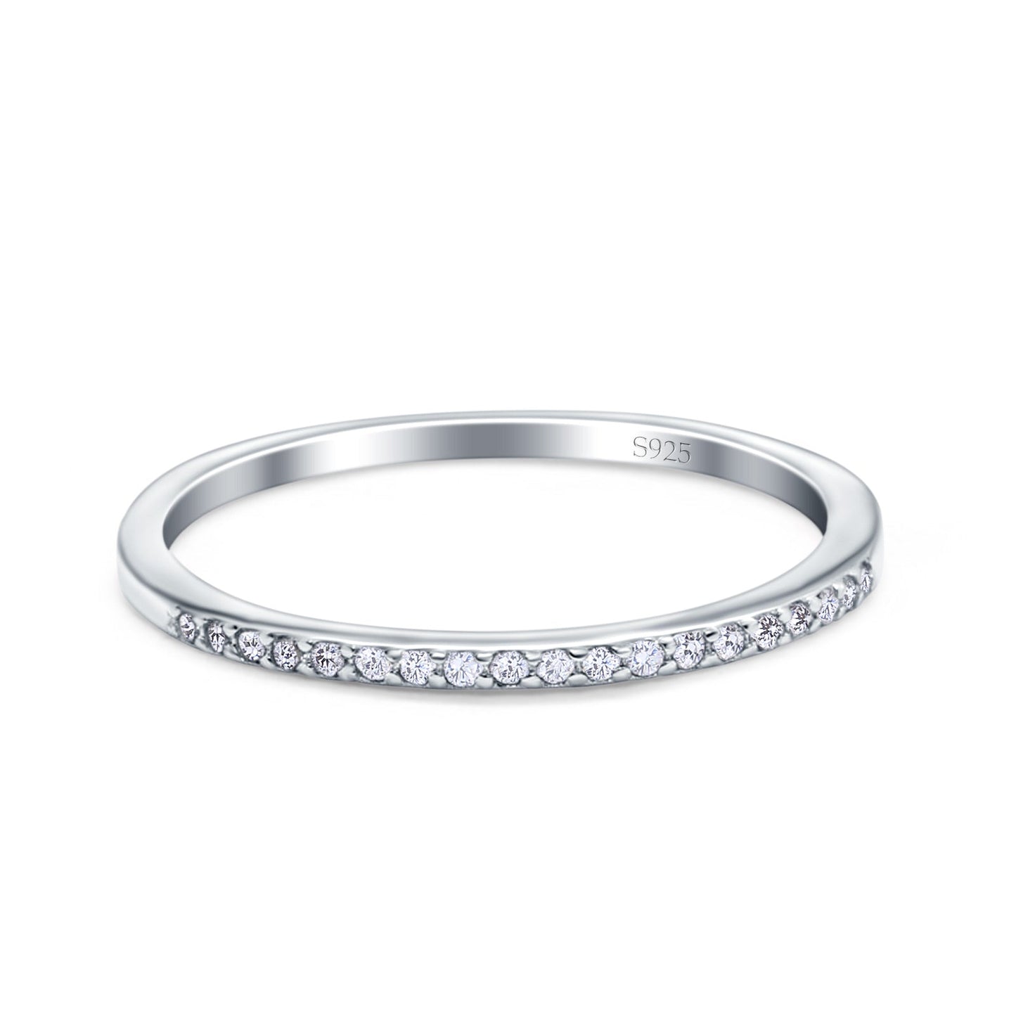 Half Eternity Wedding Band Simulated Cubic Zirconia