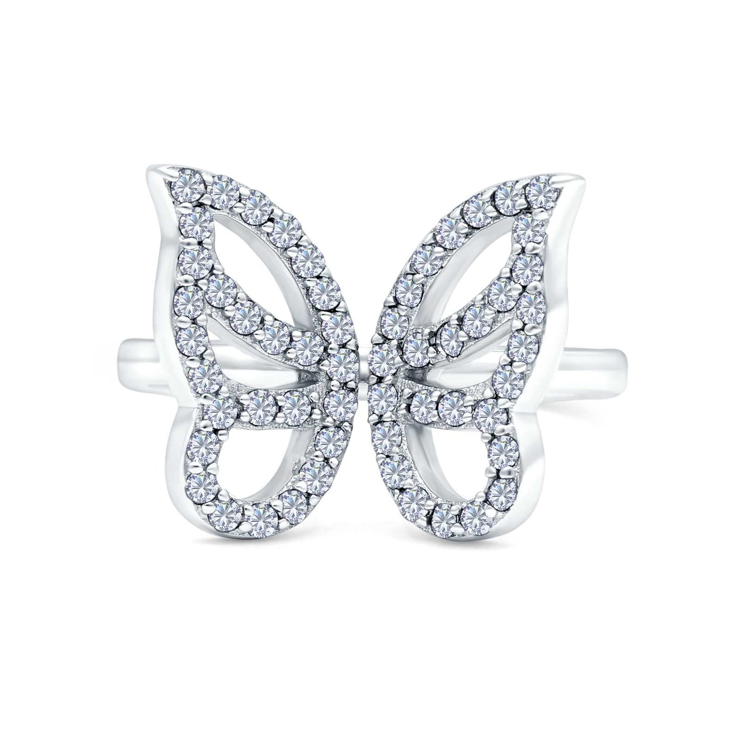 Butterfly Ring Simulated Cubic Zirconia Wedding Band