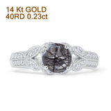 Round Floral Leaf Diamond Ring