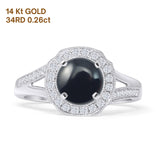 Round Halo Split Shank Diamond Ring