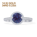 Round Halo Diamond Gold Ring