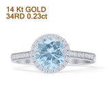 Round Halo Diamond Gold Ring