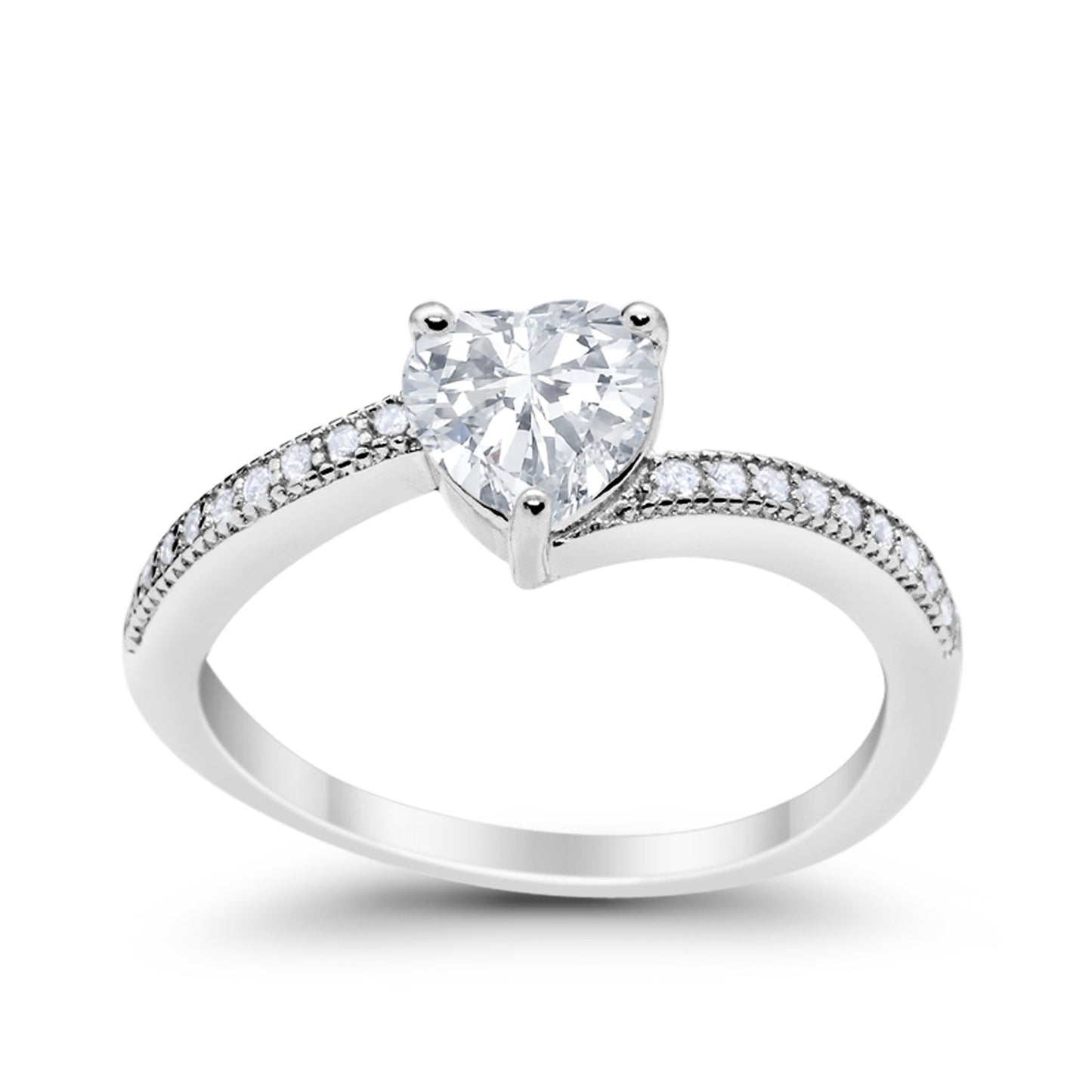 Heart Promise Wedding Ring Simulated Cubic Zirconia