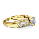 Round Yellow Gold Bridal Ring