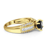 Round Yellow Gold Bridal Ring