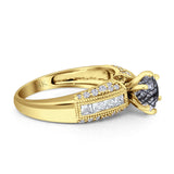 Round Yellow Gold Bridal Ring
