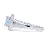 Round Halo Split Shank Diamond Ring