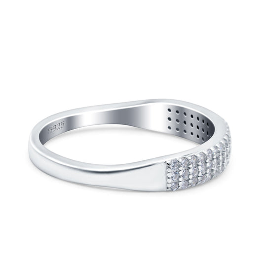 Half Eternity Engagement Band Round Pave Simulated CZ Ring