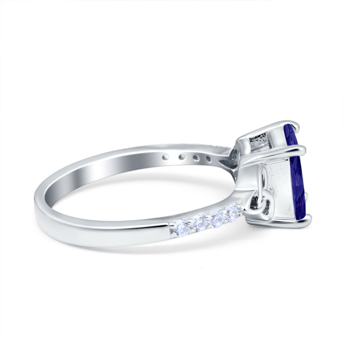 Cushion Cut Celtic Wedding Ring Simulated Blue Sapphire CZ