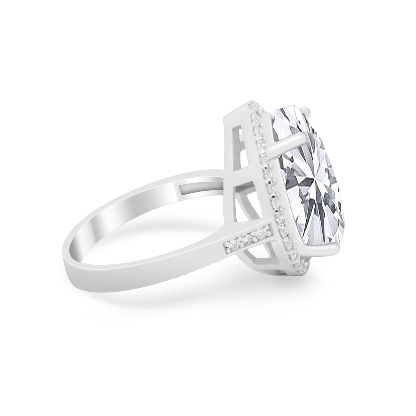 Teardrop Cocktail CZ Engagement Ring