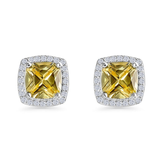 Cushion Cut Stud Earring